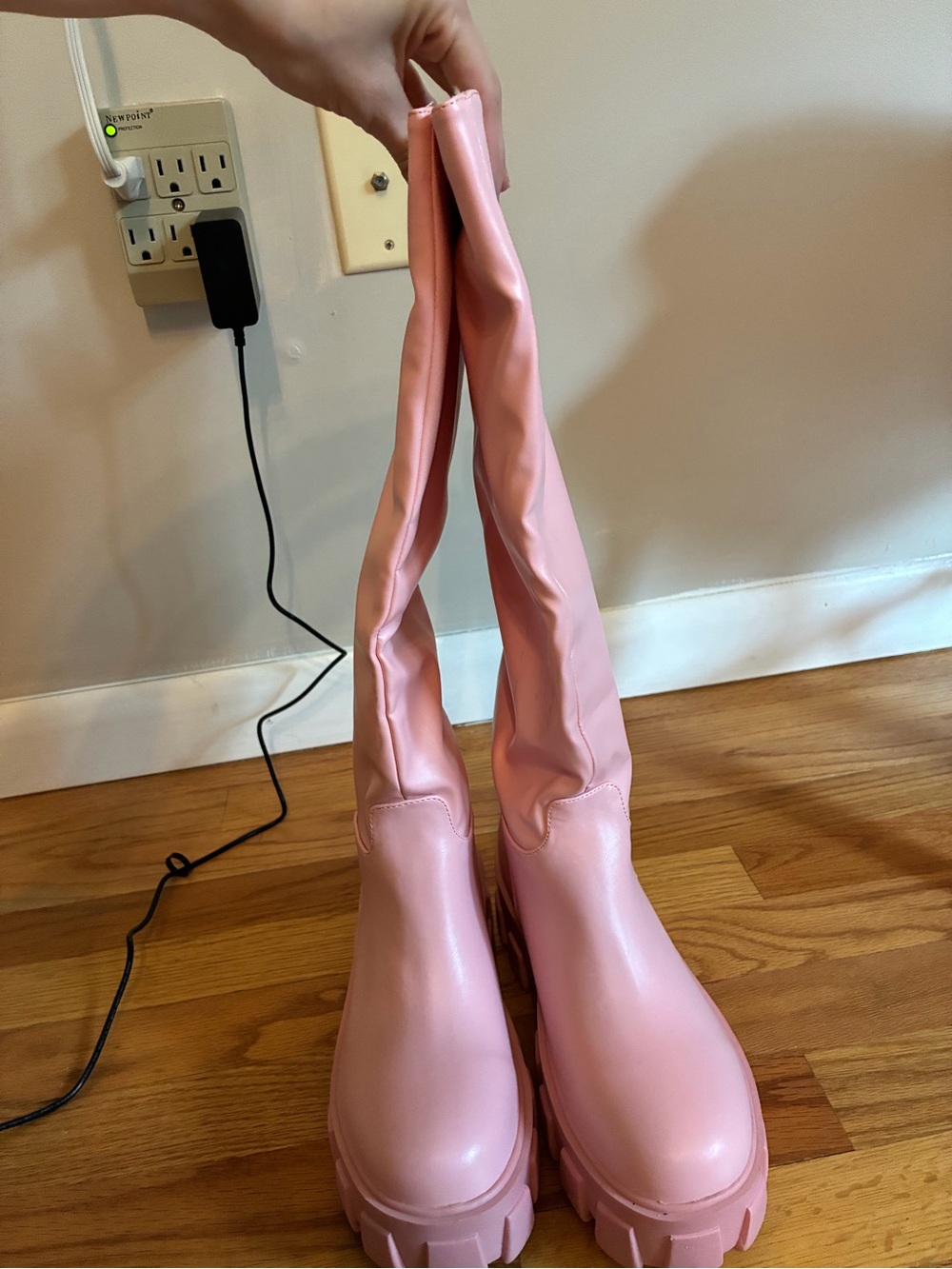 Baby Pink Chunky Boot - Picture 4 of 9